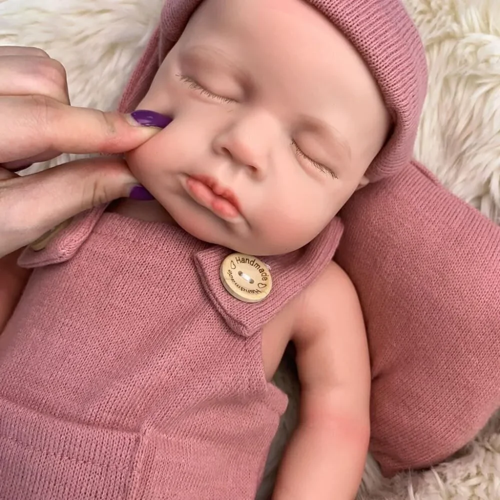 🆕18 inch Lifelike Full Silicone Baby Doll Girl Open Mouth Realistic Reborn Doll